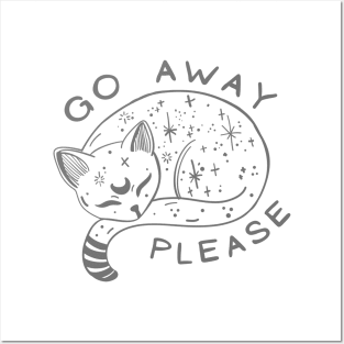 Moon Cat Go Away Please Posters and Art